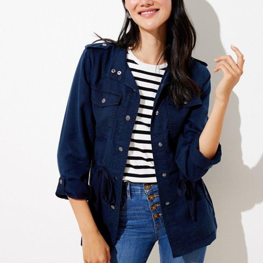 Ann Taylor LOFT Drawstring Utility Jacket.